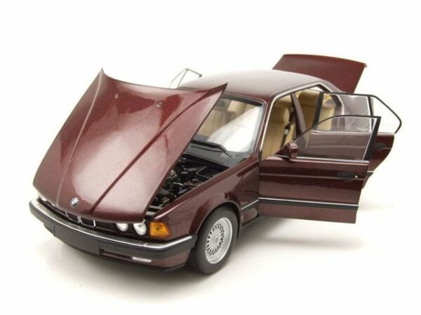 Minichamps Modellauto BMW 7er 730I E32 1986 dunkelrot Modellauto 1:18 Minichamps