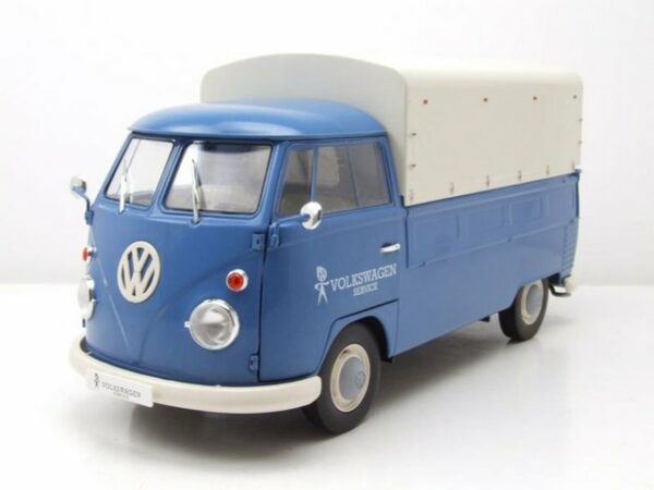 Solido Modellauto VW T1 Pritsche Plane Volkswagen Service 1950 blau Modellauto 1:18