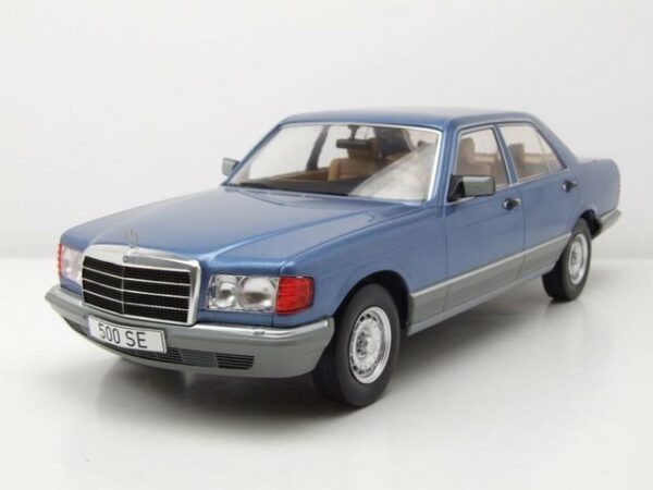 MCG Modellauto Mercedes 500 SE S-Klasse W126 1979 blau metallic Modellauto 1:18 MCG