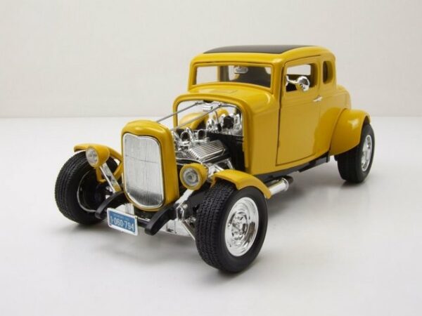 Motormax Modellauto Ford Coupe 1932 American Graffiti Hot Rod gelb Modellauto 1:18 Motorma