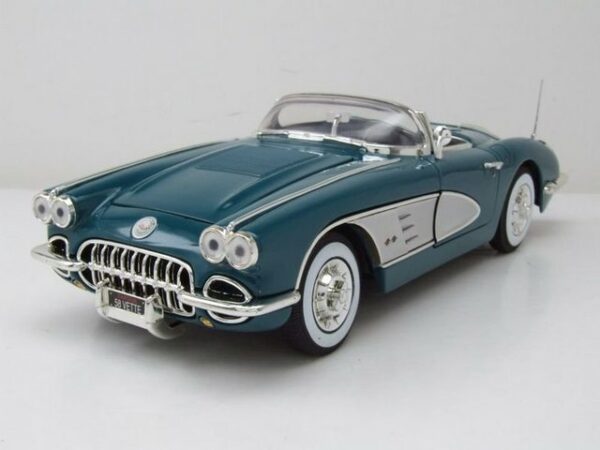 Motormax Modellauto Chevrolet Corvette Cabrio C1 1958 dunkelgrün metallic Modellauto 1:18