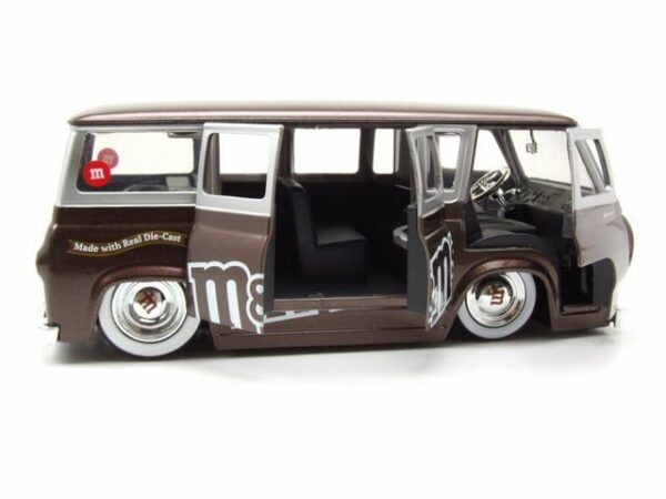 JADA Modellauto Ford Econoline Van 1965 braun M&Ms mit Figur Modellauto 1:24 Jada Toys