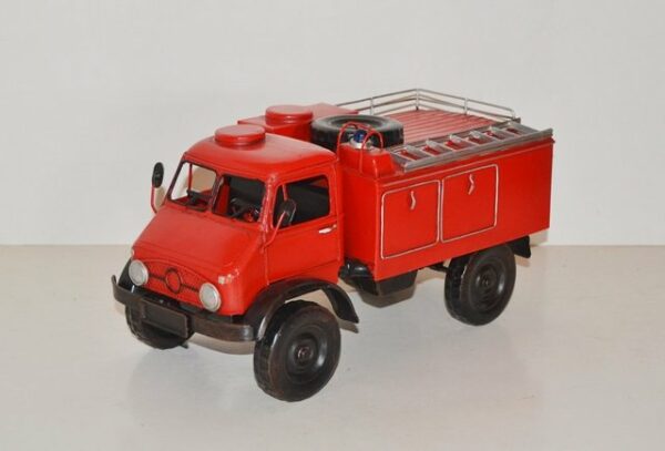 JS GartenDeko Modellauto Blechauto Modellauto Oldtimer Unimog S 404 Feuerwehr TLF 8 L 30 cm