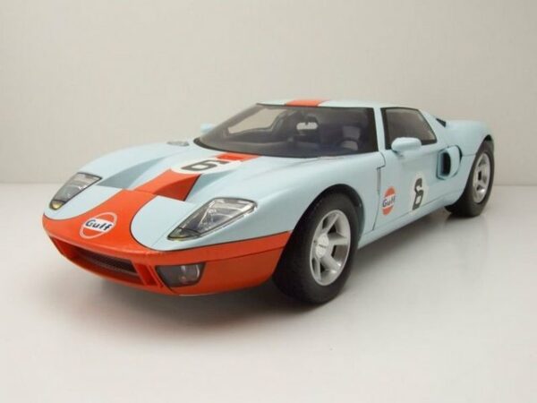 Motormax Modellauto Ford GT Concept #6 Gulf 2004 hellblau orange Modellauto 1:12 Motormax