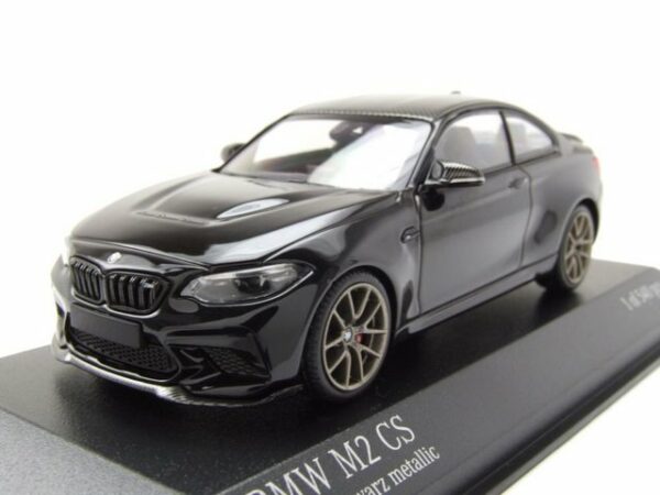 Minichamps Modellauto BMW M2 CS 2020 schwarz mit goldenen Felgen Modellauto 1:43 Minichamps