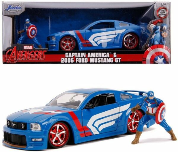 JADA Modellauto Modellauto Marvel Captain America mit Figur 1:24 253225007