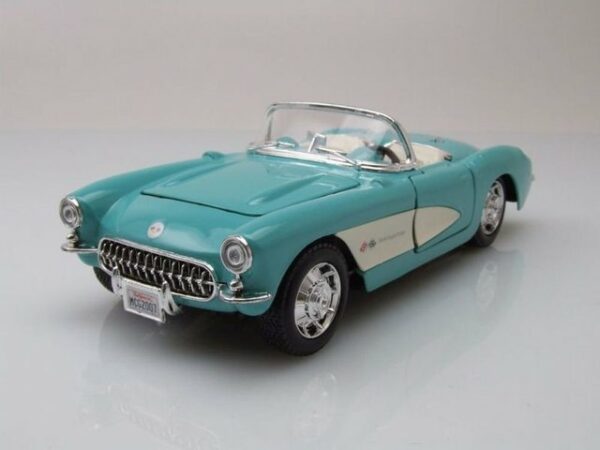 Maisto® Modellauto Chevrolet Corvette Cabrio C1 1957 türkis Modellauto 1:24 Maisto