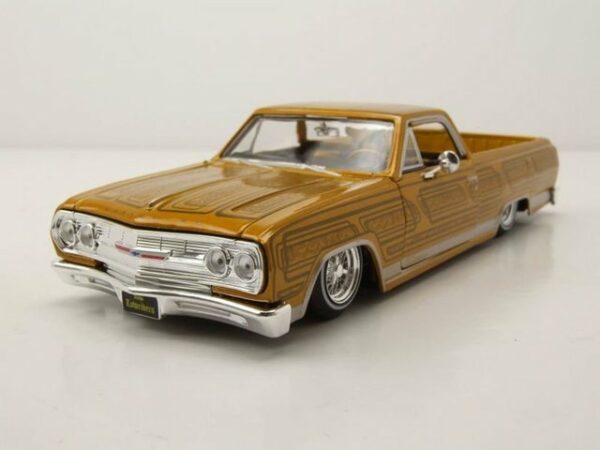 Maisto® Modellauto Chevrolet El Camino Lowrider 1965 gold Modellauto 1:24 Maisto