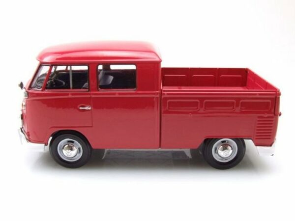 Motormax Modellauto VW T1 Bus DoKa Pritsche rot Modellauto 1:24 Motormax